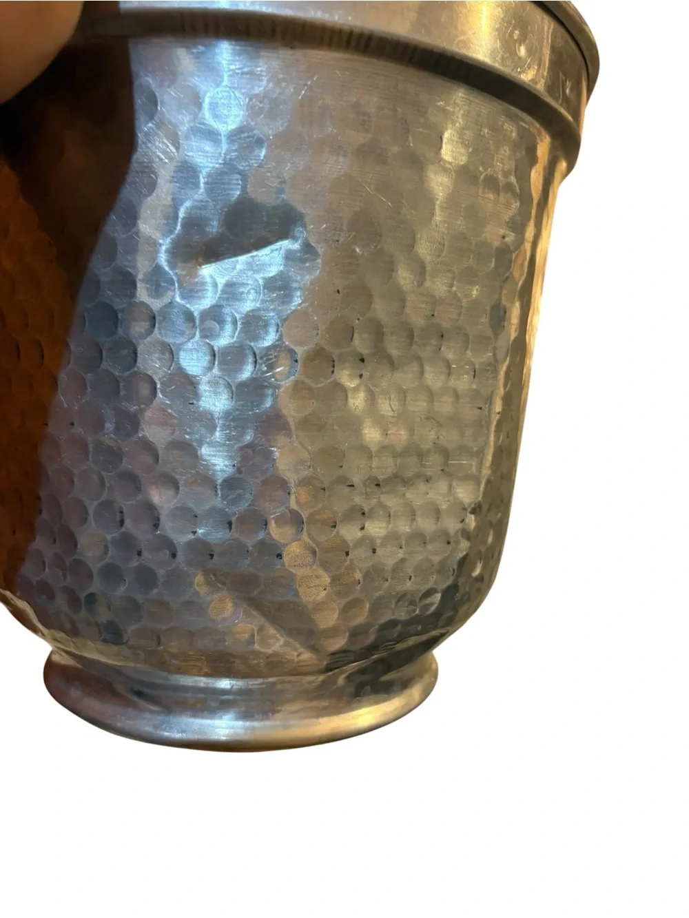 VINTAGE Hammered Metal Italian Ice Bucket Champagne Chiller With Lid